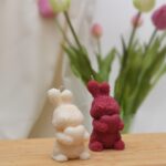 ROSE BUNNY WITH HEART CANDLE