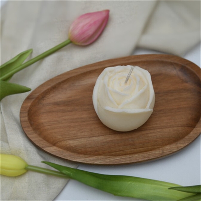 CANDECFLWRBRS.jpg BIG ROSE CANDLE - Image 1