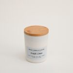 CANDLE IN JAR WHITE GLASS WITHWOOD LID 170ML